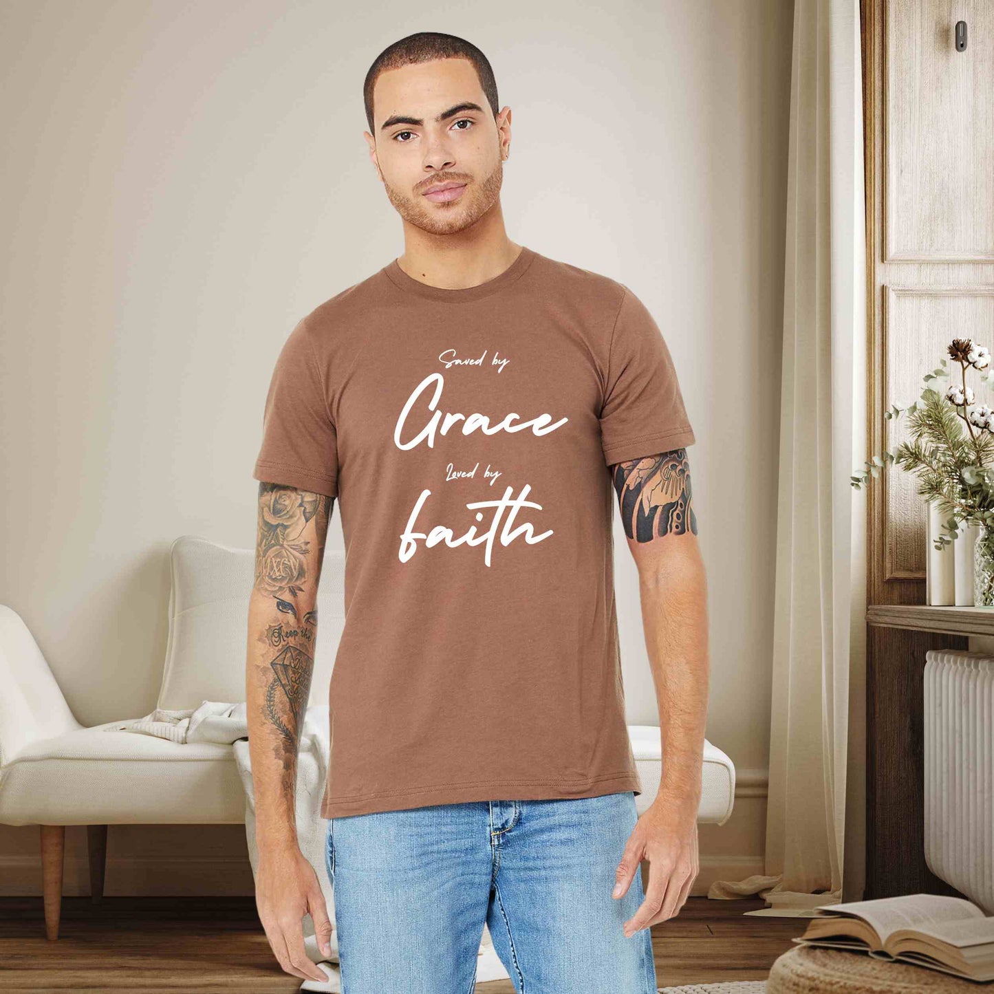 Saved by Grace, Loved by Faith T-Shirt